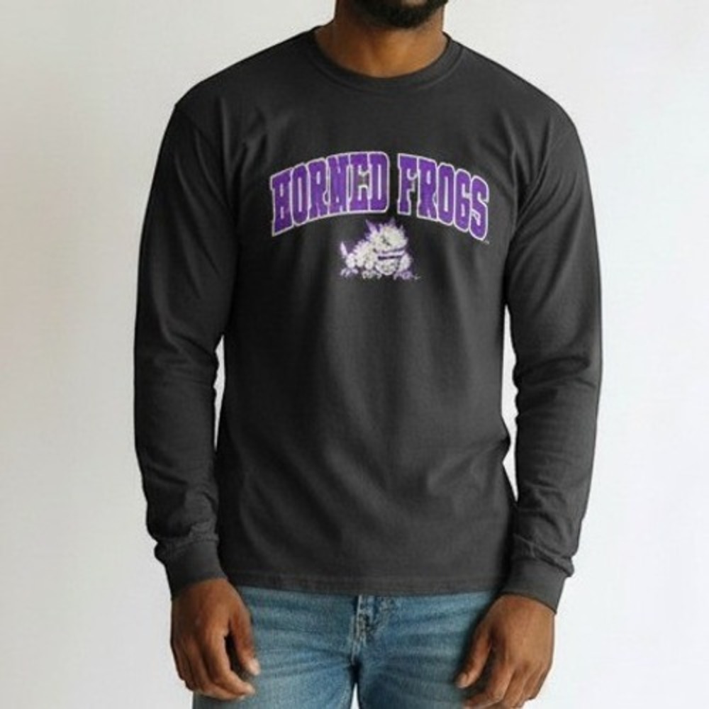 Fanatics TCU Horned Frogs T-Shirt Men 3XL Black Long Sleeve Graphic NCAA Tee